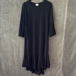 LuLaRoe Black Ruffled Bell Sleeve Midi Dress